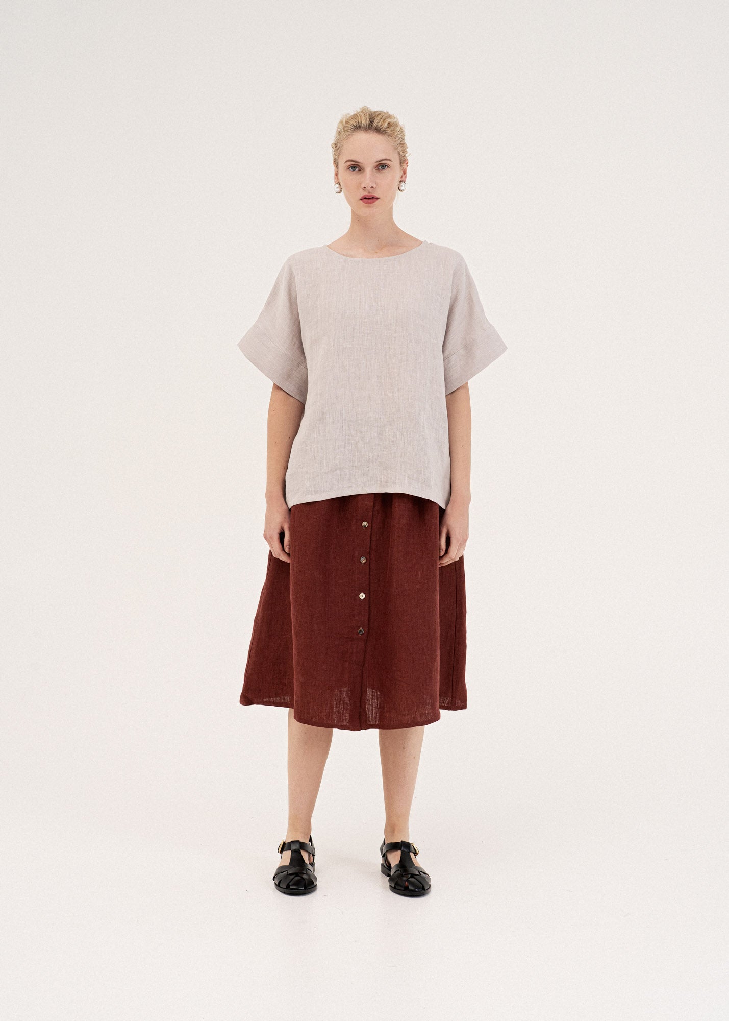 AmourLinen Linen tops Linen top Porto Linen Top Women | AmourLinen | Oversized Linen Top Women