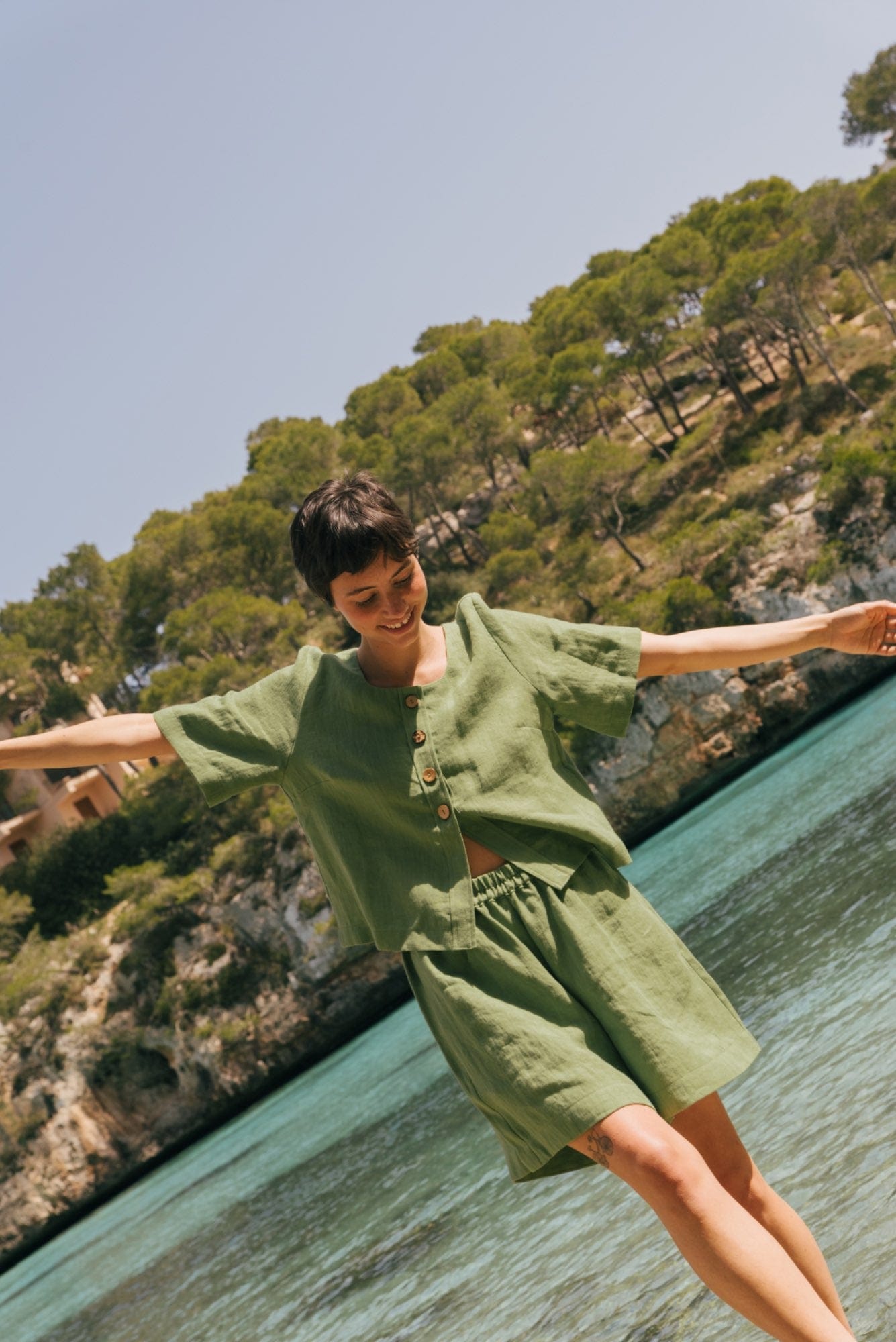 AmourLinen Linen dress Maeve button linen top Maeve button linen top