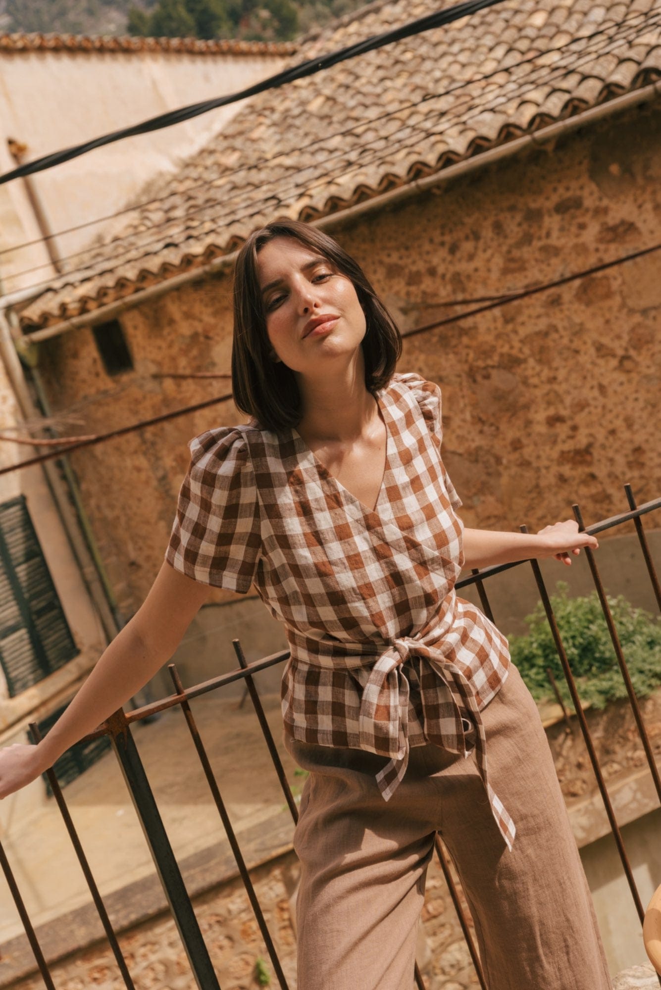 AmourLinen Linen dress Elisa wrap linen top Elisa wrap linen top