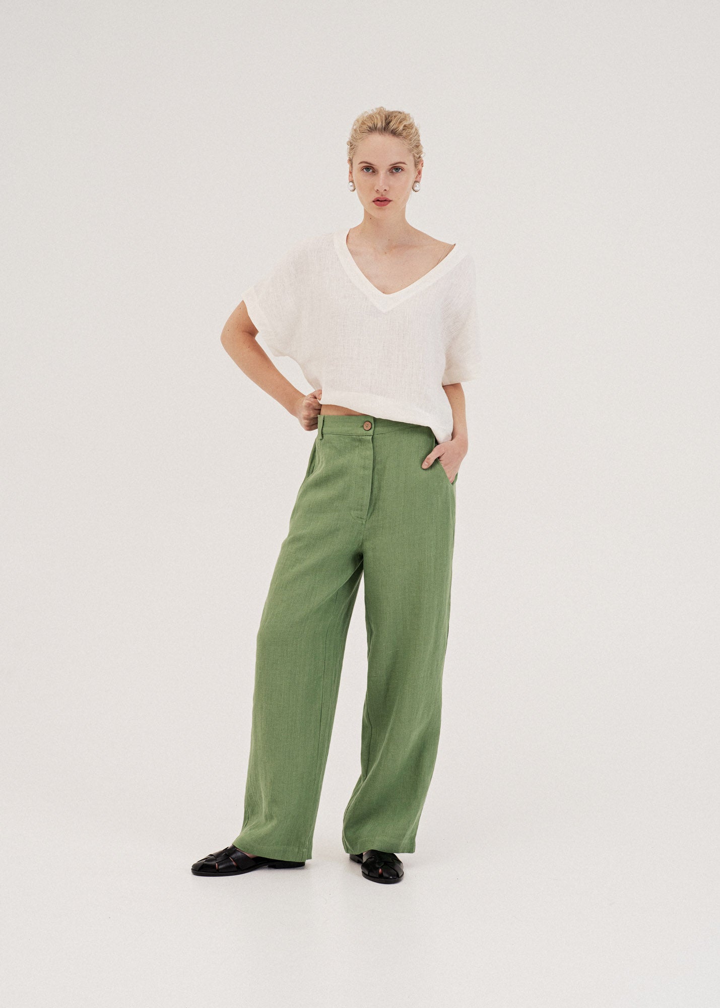 AmourLinen Linen dress Barbora straight linen pants Barbora straight linen pants